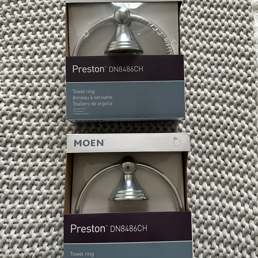 2 Moen Chrome Towel Rings